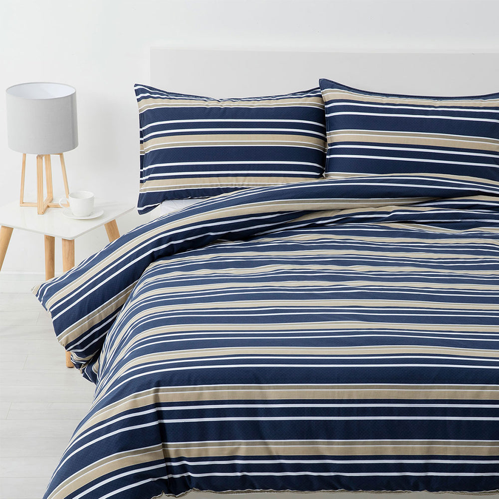 Jason Brighton Printed Quilt Cover Set Midnight Blue Single
