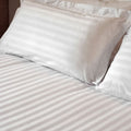 Jason Satin Stripe Quilt Cover Sets - White Queen