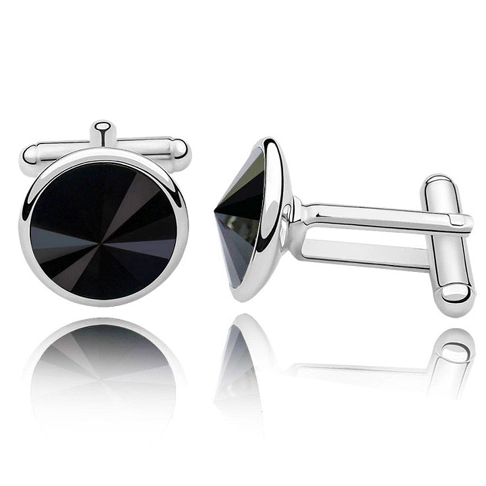 Mr. Cuffs Cufflinks (Black) Embellished with Swarovski¬Æ crystals