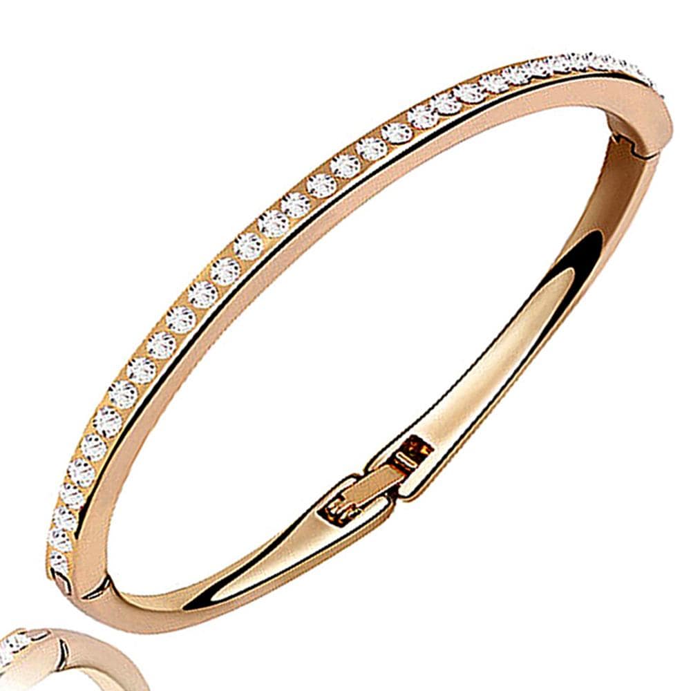 Swarovski gold bangle with crystals Clearance