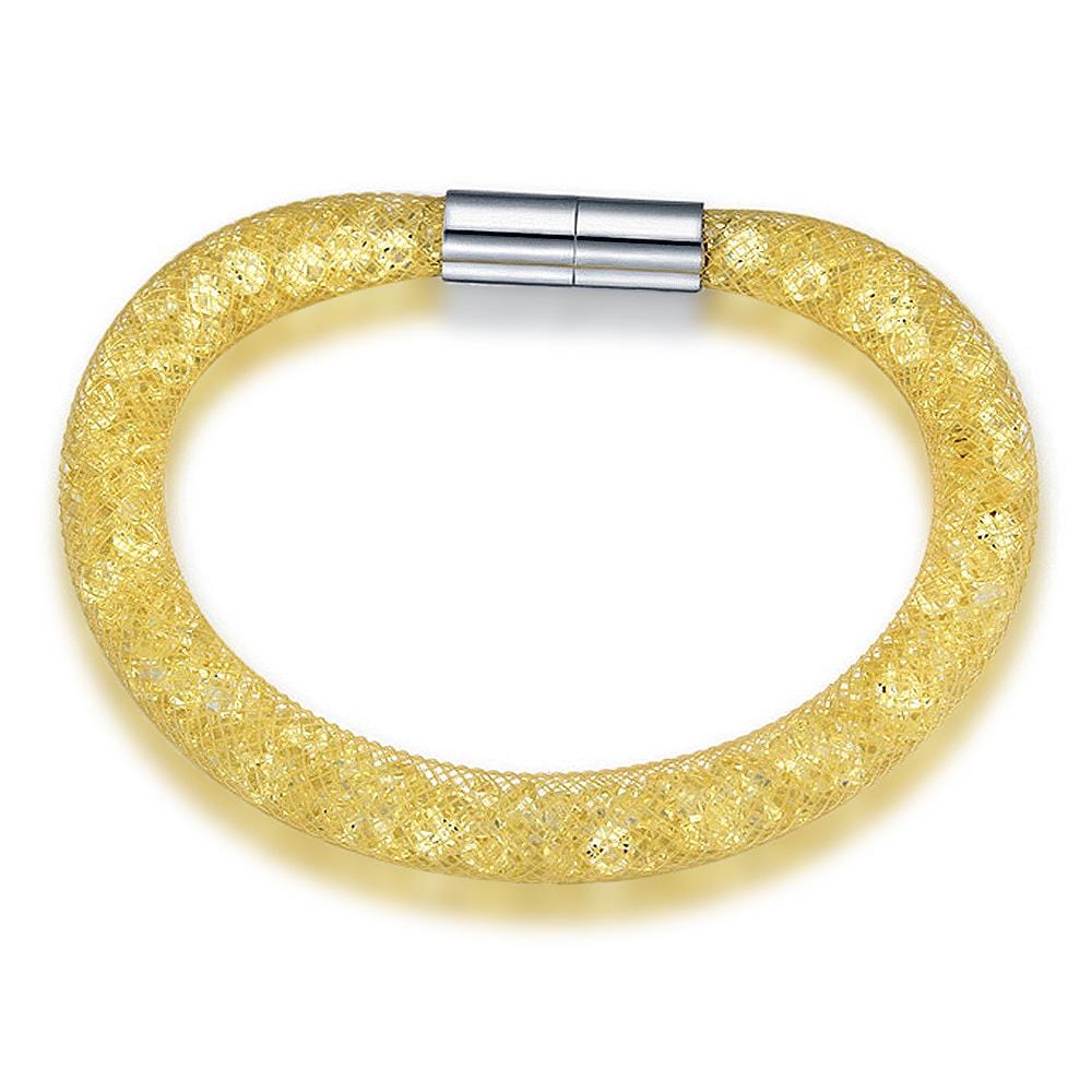 Mesh Single Wrap Bracelet Yellow Embellished with Swarovski¬¨√Ü  crystals