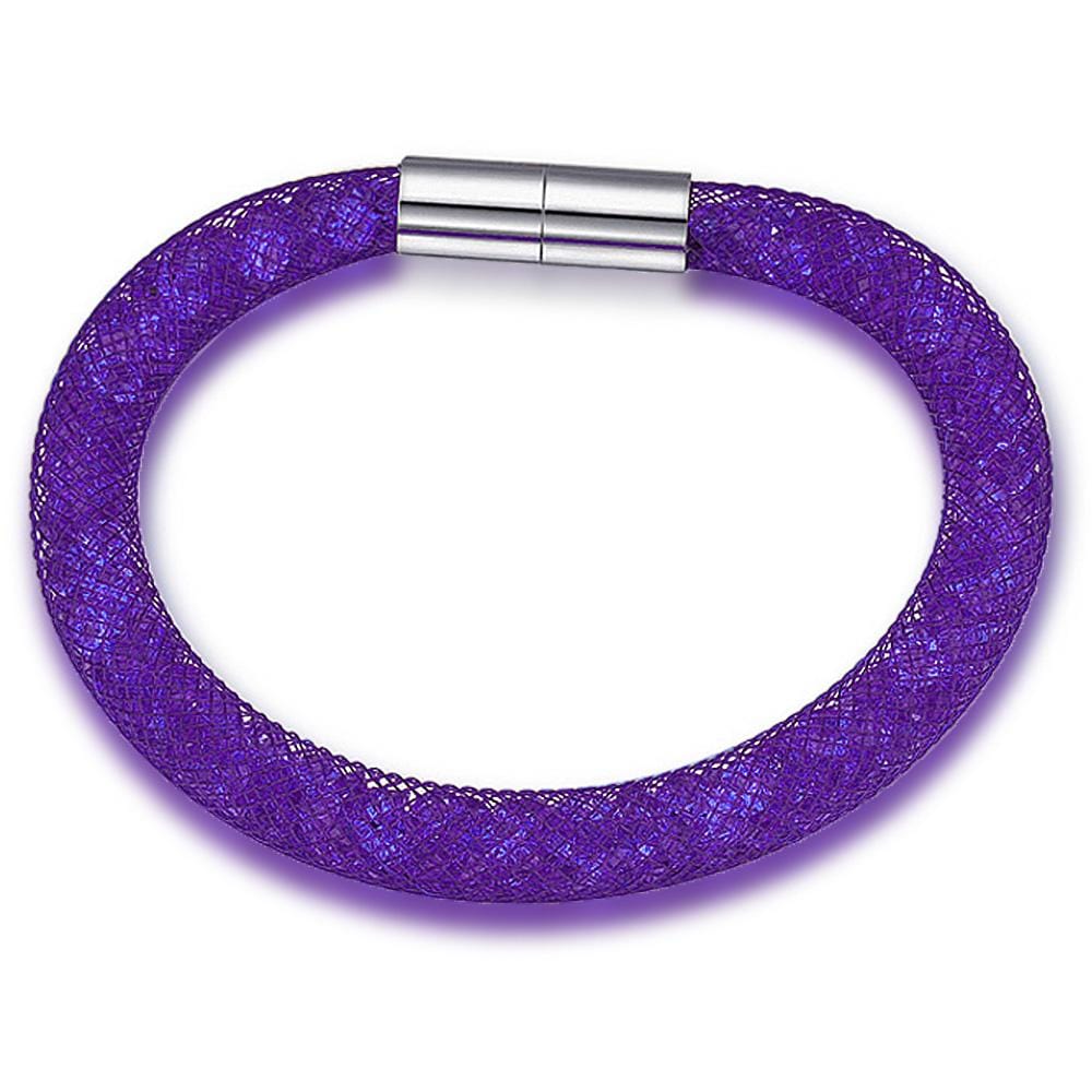 Mesh Single Wrap Bracelet Purple Embellished with Swarovski¬¨√Ü  crystals