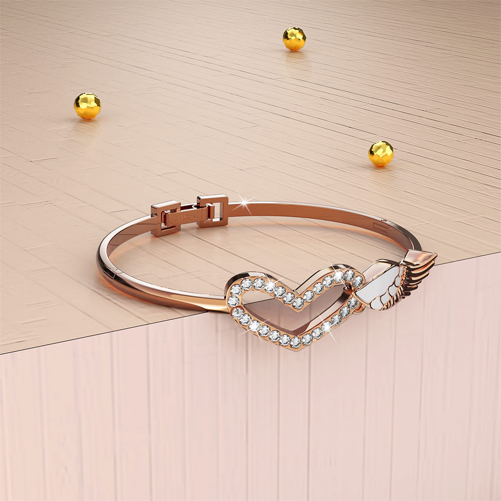 Romantic Wings Bangle Embellished with Swarovski® crystals