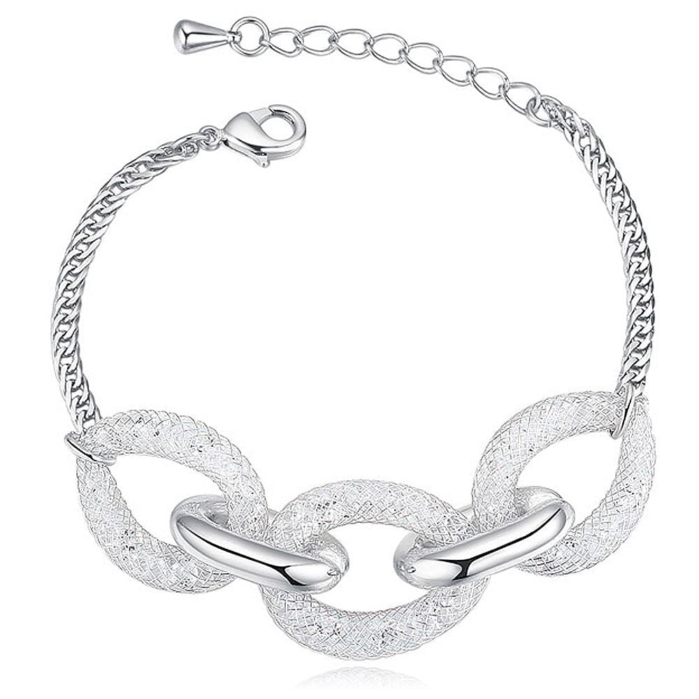 Triple Mesh Charm Bracelet Embellished with Swarovski® crystals