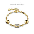 Oval Square Zirconia Bling Bracelet in Gold