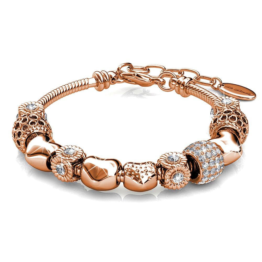 Rose Gold Multi Beaded Bracelet Embellished with Swarovski® Crystals