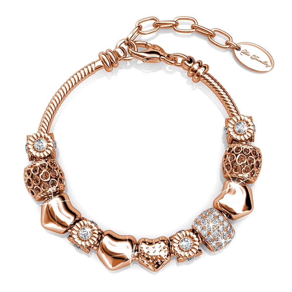 Rose Gold Multi Beaded Bracelet Embellished with Swarovski® Crystals