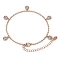 Rose Gold Drop Charm Bracelet Embellished with Swarovski® crystals