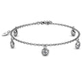 White Gold Drop Charm Bracelet Embellished with Swarovski® Crystals