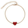 Rose Gold Burning Red Heart-Shaped Bracelet Embellished with Swarovski¬¨√Ü Crystal