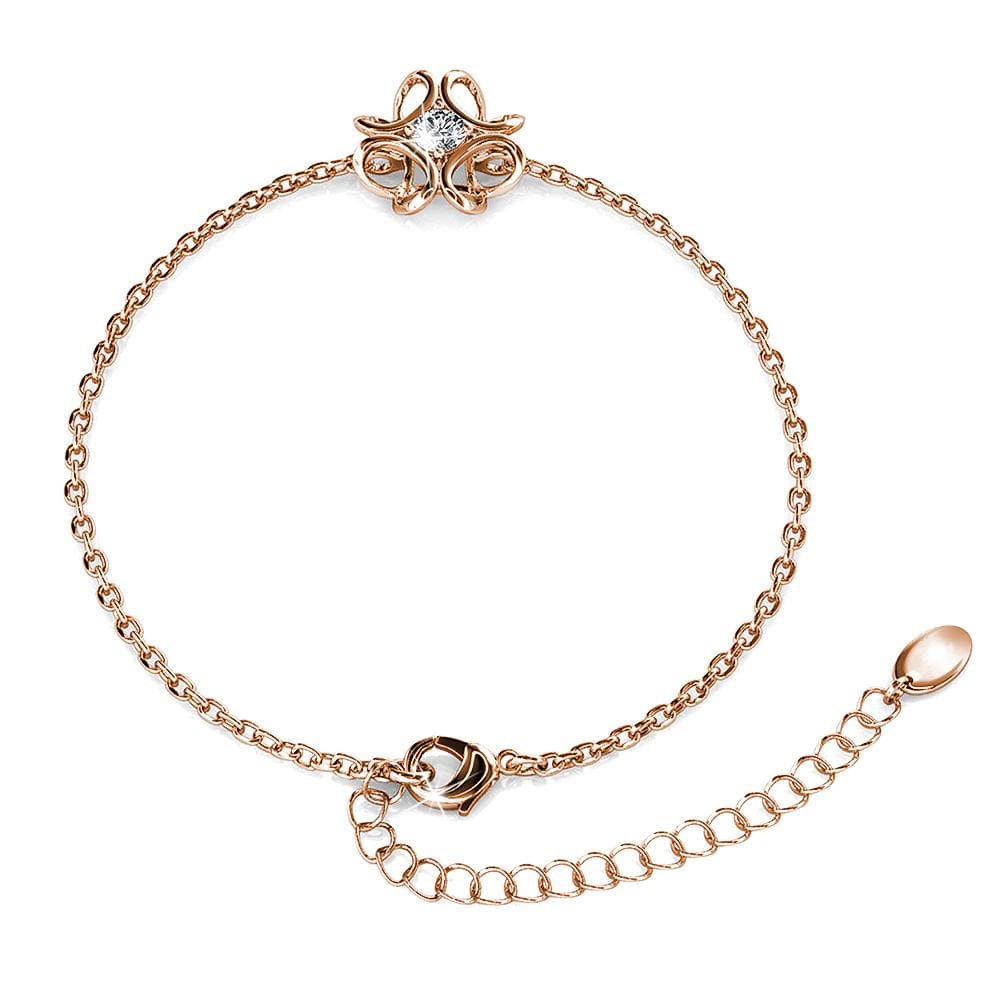 Rose Gold Blooming Flower Bracelet Embellished with Swarovski¬¨√Ü crystals