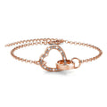 Rose Gold Interlocking Heart and Ring Bracelet Embellished with Swarovski® Crystals