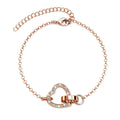 Rose Gold Interlocking Heart and Ring Bracelet Embellished with Swarovski® Crystals