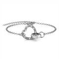 White Gold Interlocking Heart and Ring Necklace Embellished with Swarovski® Crystals