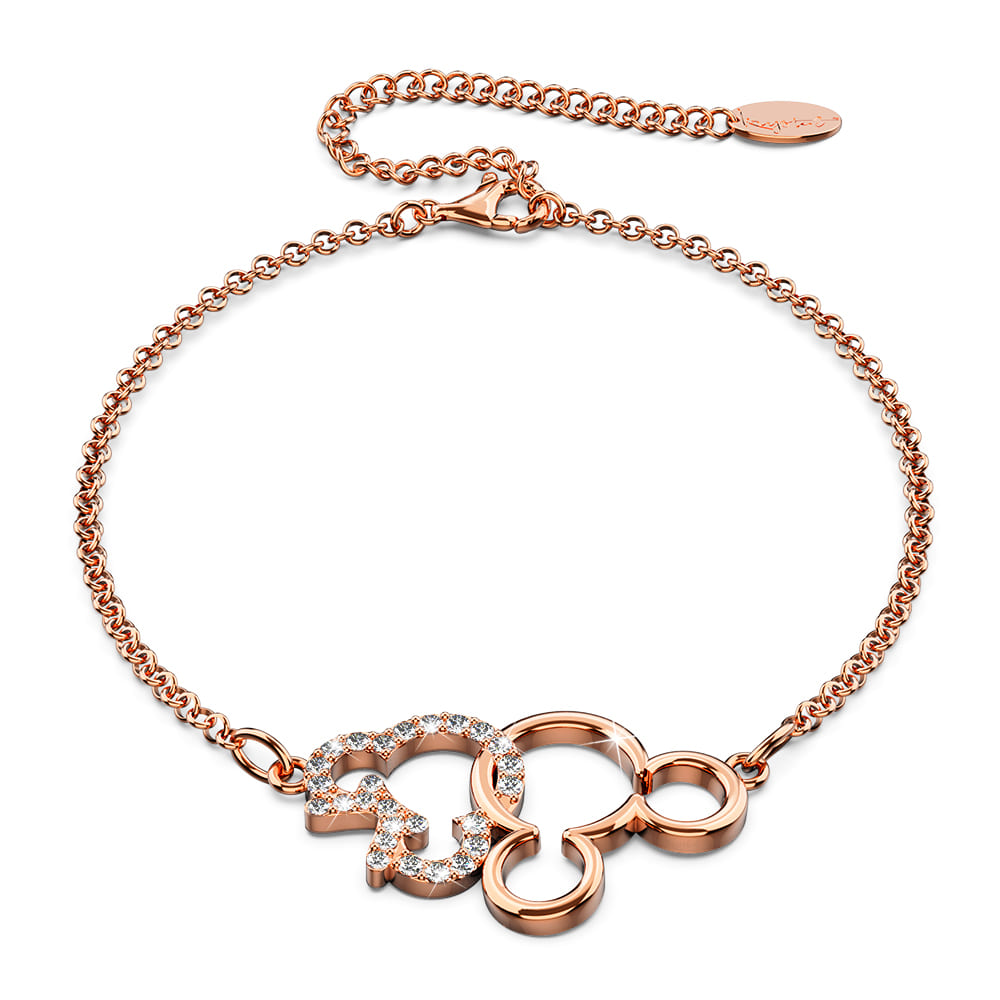 Rose Gold Intertwined Mickey Embellished with Swarovski® crystals