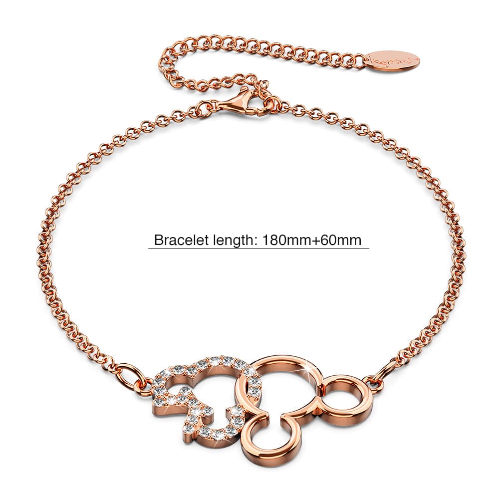 Rose Gold Intertwined Mickey Embellished with Swarovski® crystals