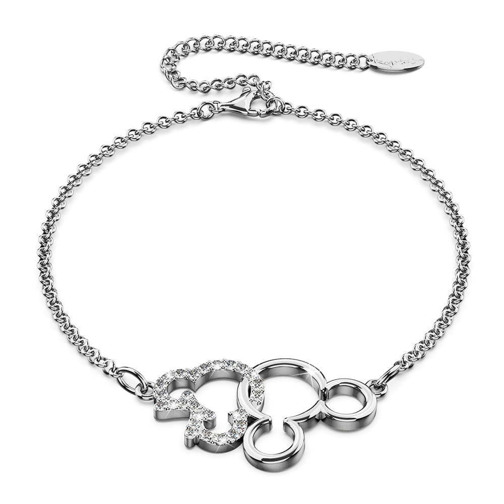 White Gold Intertwined Mickey Embellished with Swarovski® crystals