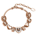 Rose Gold Sweetheart Beaded Bracelet Embellished with Swarovski® crystals
