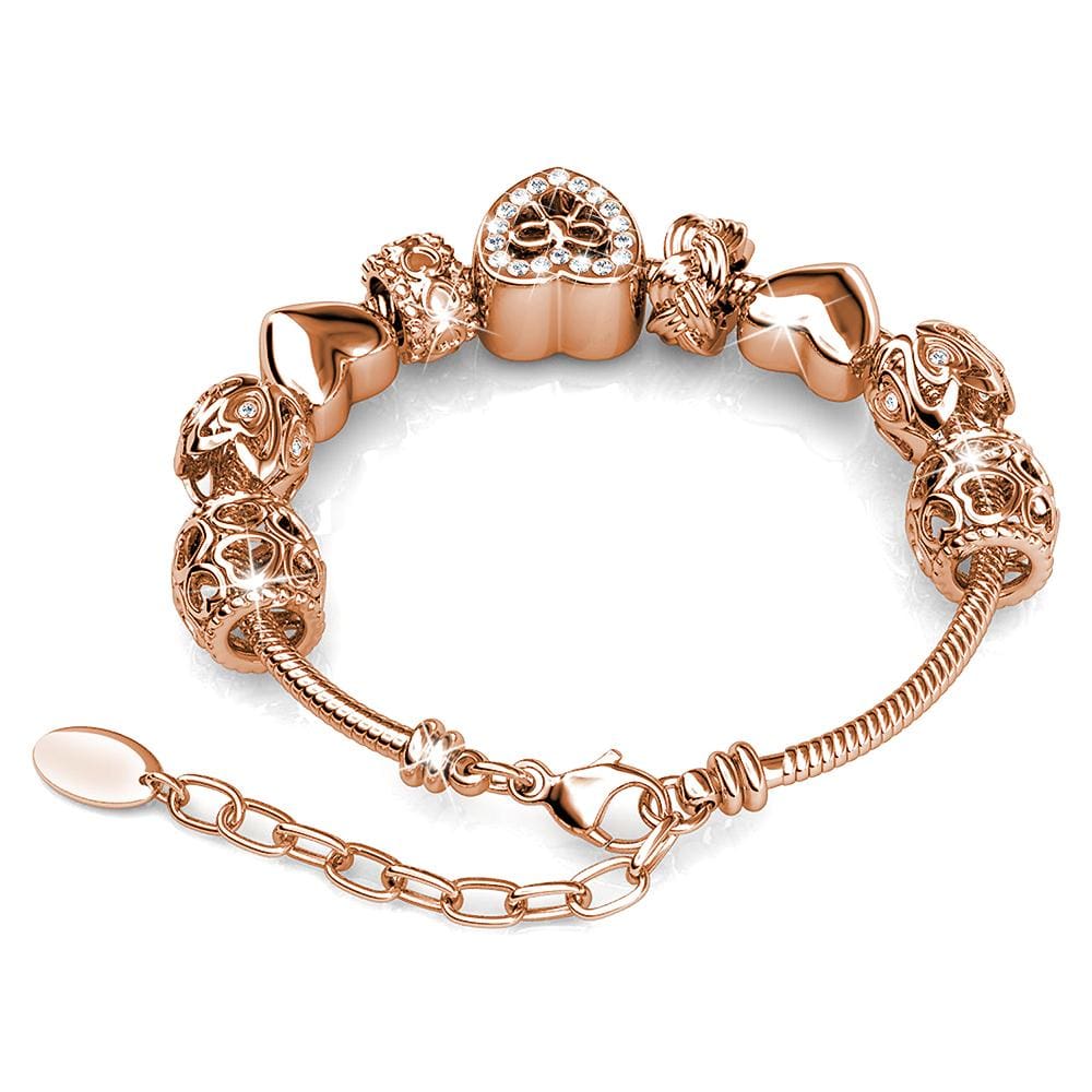 Rose Gold Sweetheart Beaded Bracelet Embellished with Swarovski® crystals