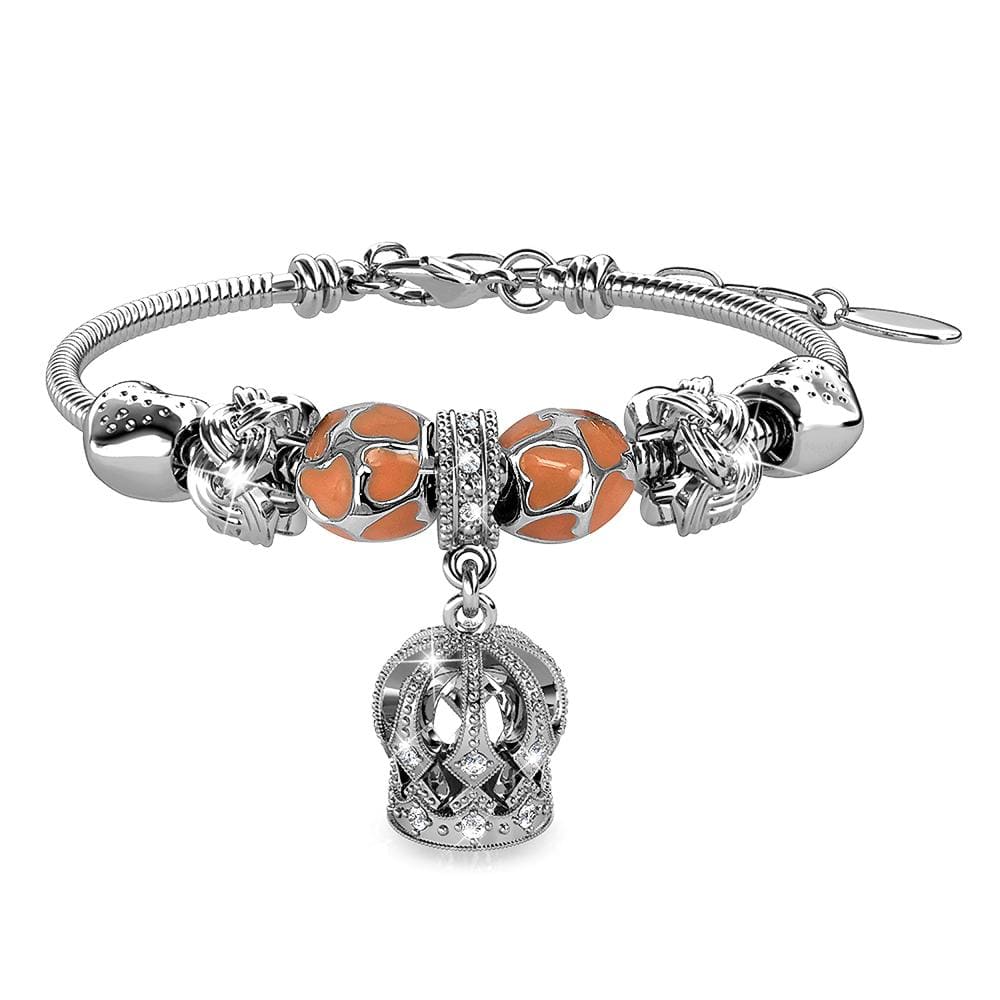 Dual Tone Queen Beaded Bracelet Embellished with Swarovski® crystals