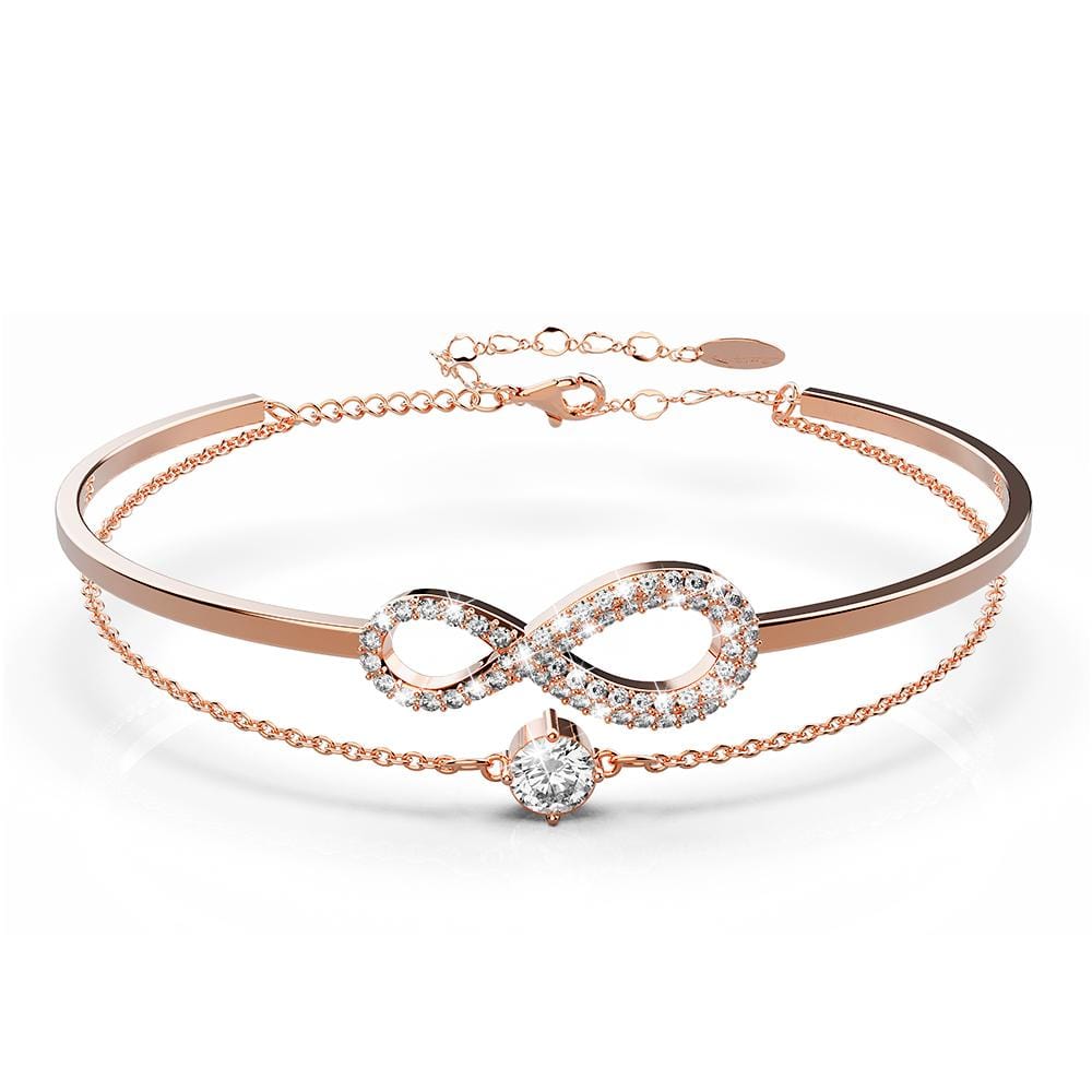 A Thousand Wishes Eternity Charm Bracelet Embellished with Swarovski® crystals in Rose Gold