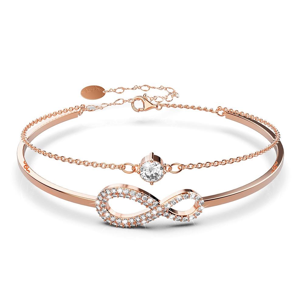 A Thousand Wishes Eternity Charm Bracelet Embellished with Swarovski® crystals in Rose Gold