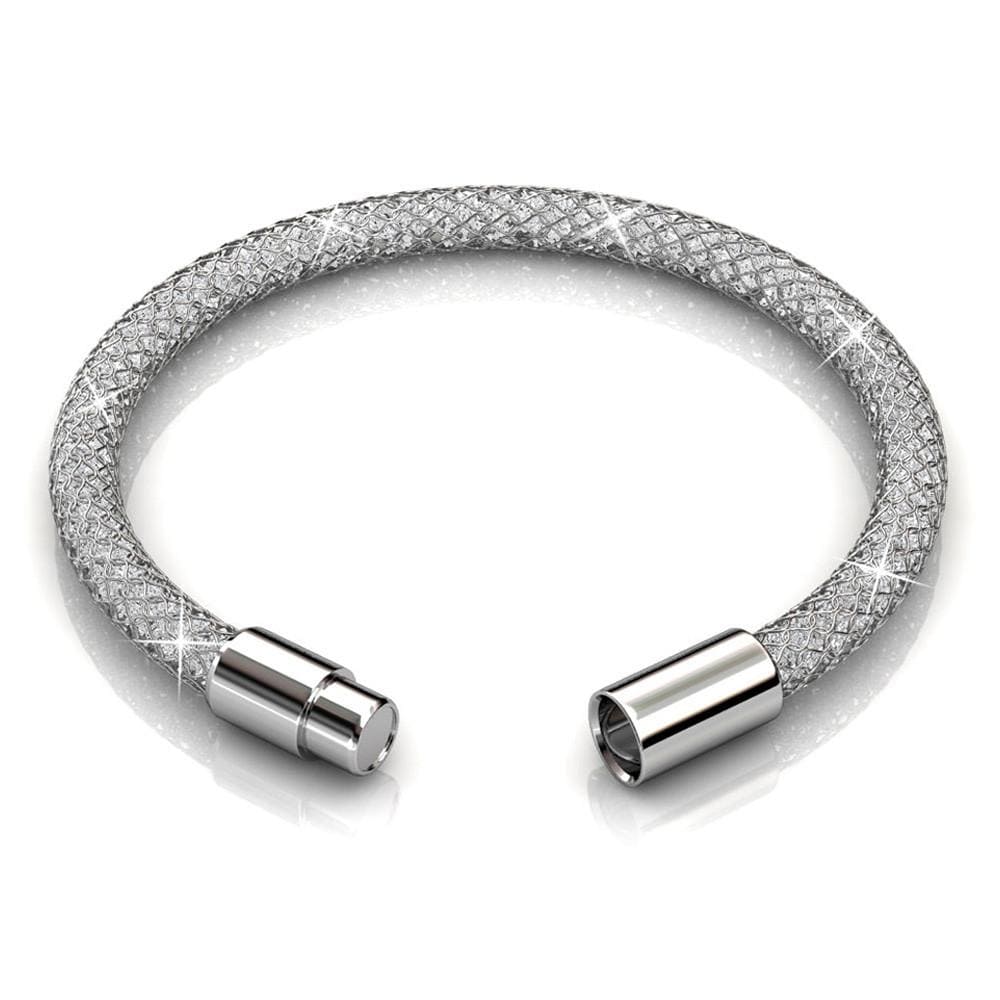 Mesh Single Wrap Bracelet Embellished with Swarovski® crystals