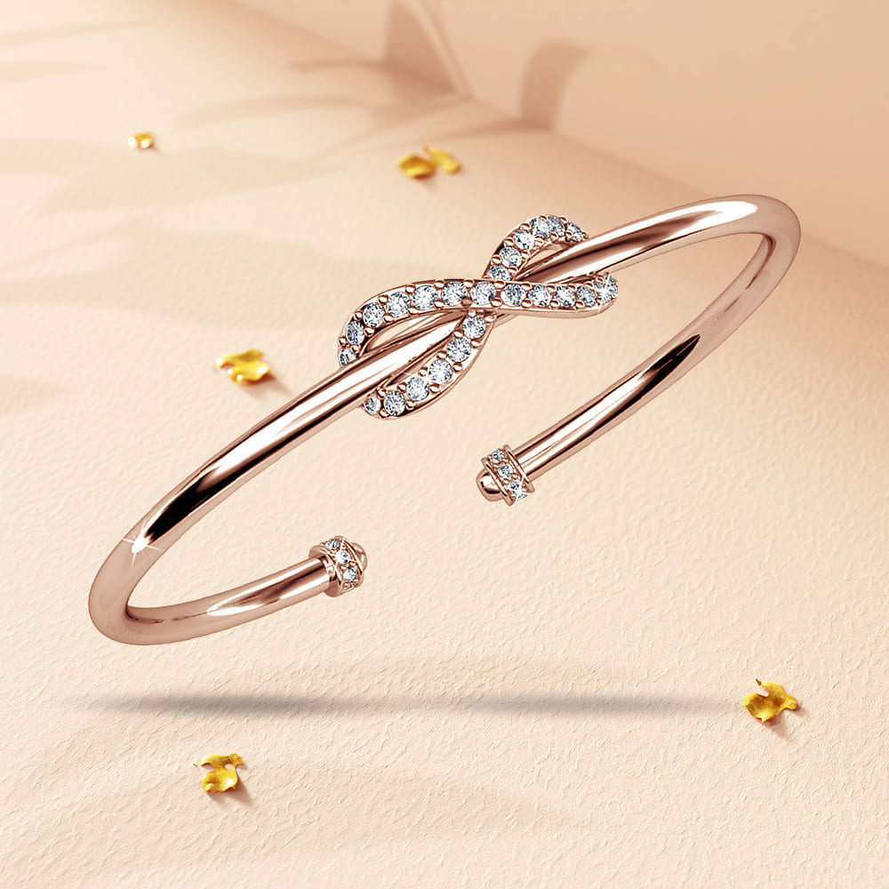 Infinity Knot Bangle Embellished with Swarovski® crystals