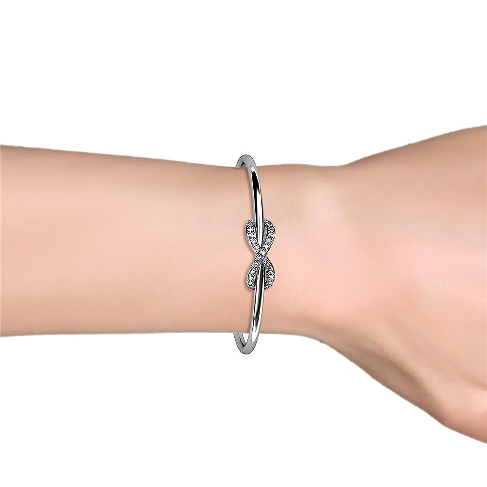 Infinity Knot Bangle Embellished with Swarovski® crystals