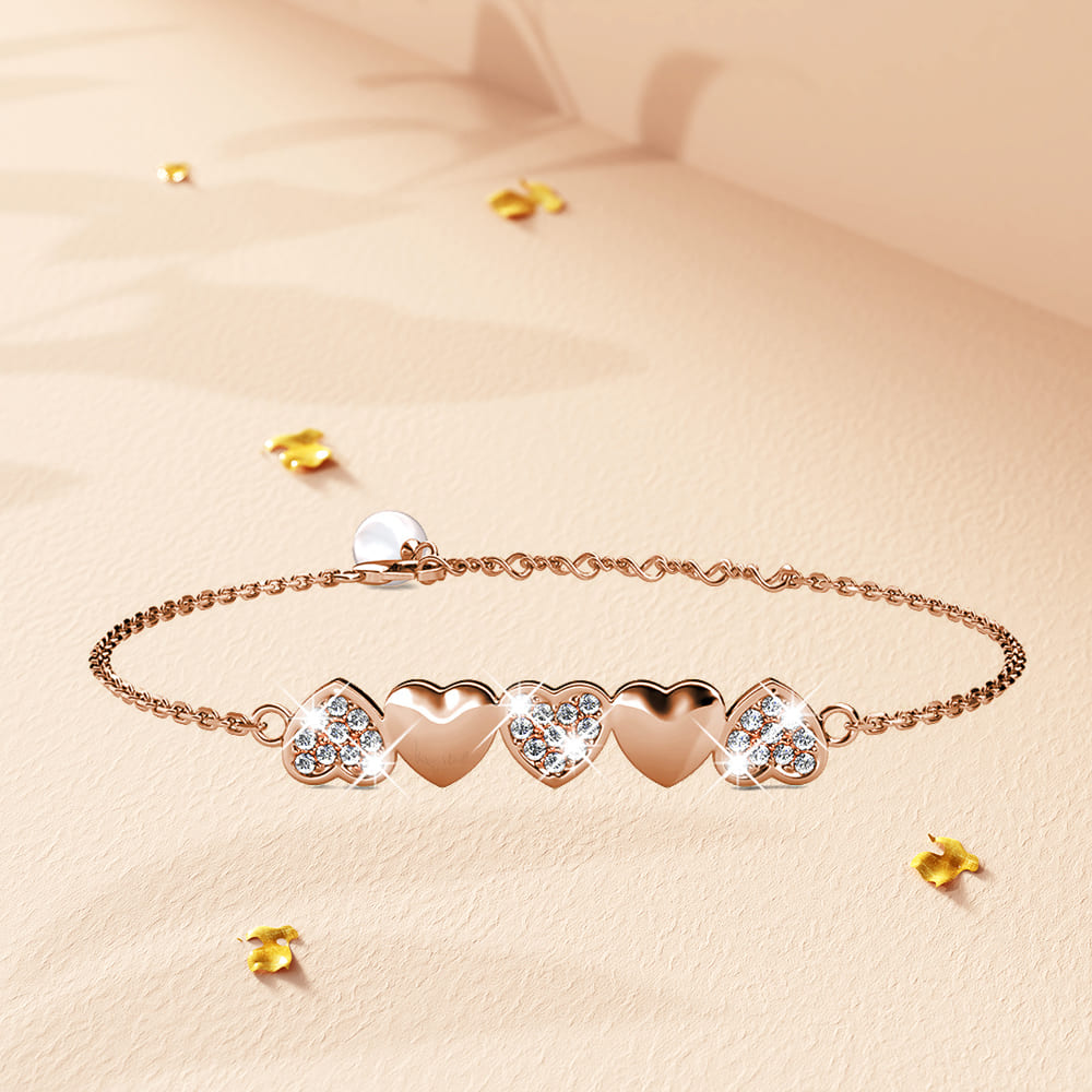 Swarovski rose gold hot sale heart bracelet