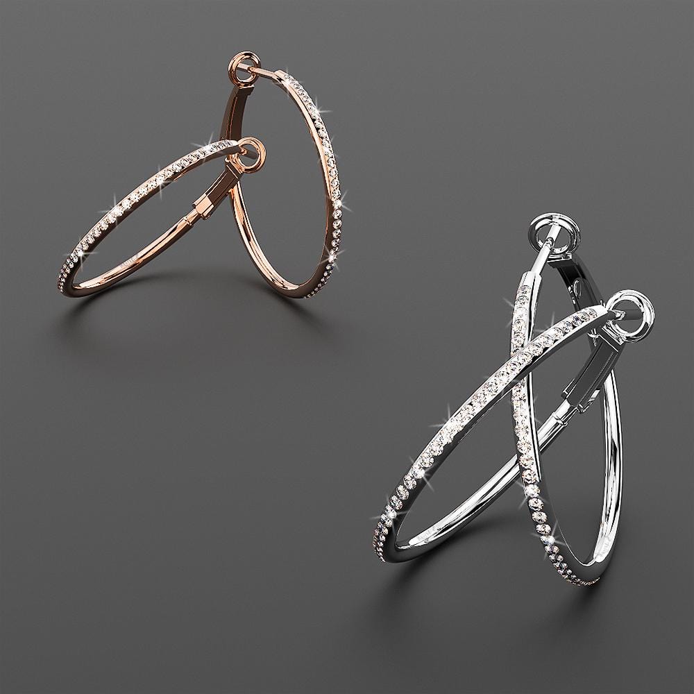 Endless Hoop Earrings Embellished with Swarovski¬Æ crystals