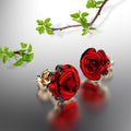 Red Roses Studs Embellished with Swarovski crystals