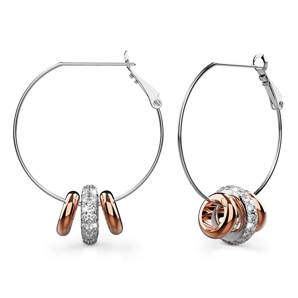 Dome Hoop Earrings Embellished With SWAROVSKI® Crystals