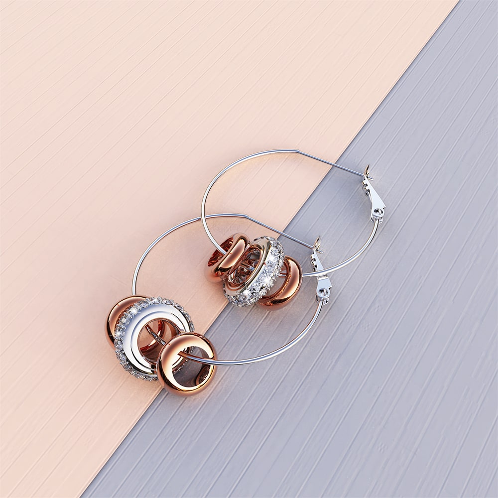 Dome Hoop Earrings Embellished With SWAROVSKI® Crystals