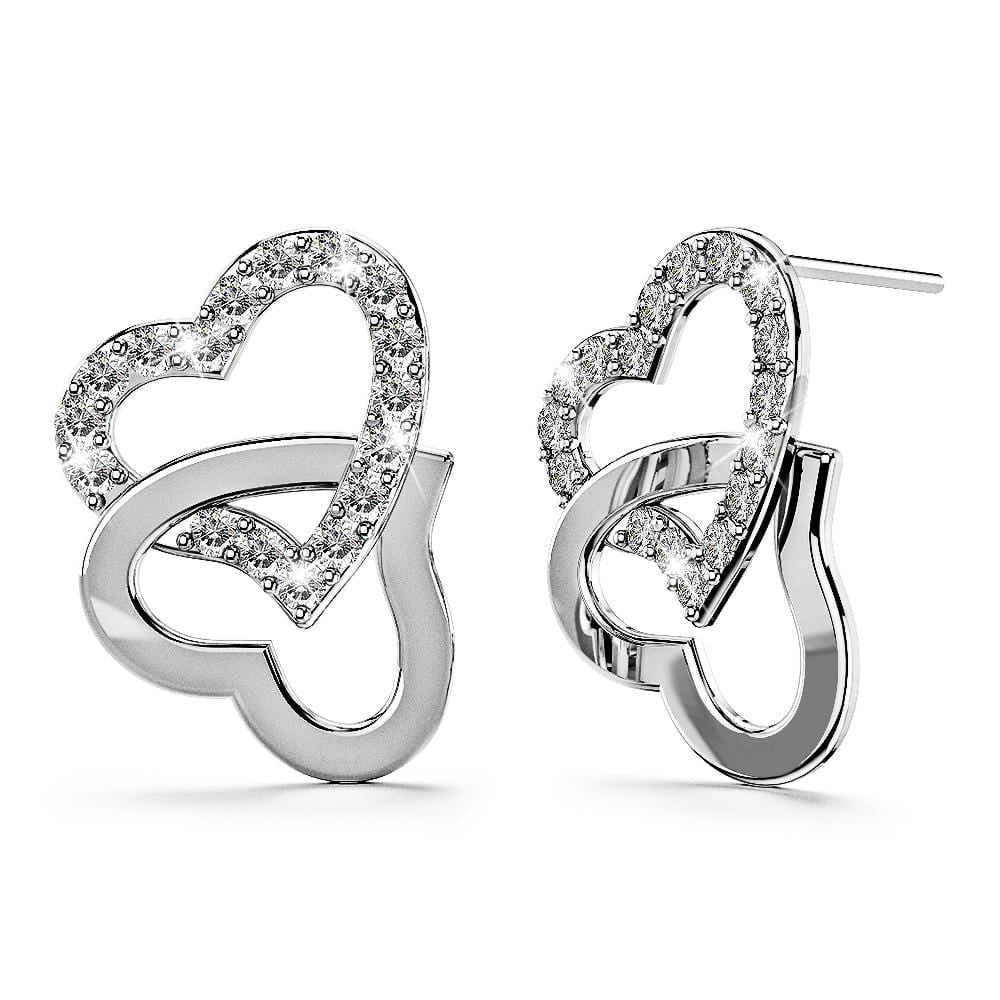 Hearts Entwined Studs Embellished with Swarovski¬Æ crystals