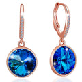 Precious Drop Earrings Coral Blue Embellished with Swarovski crystals