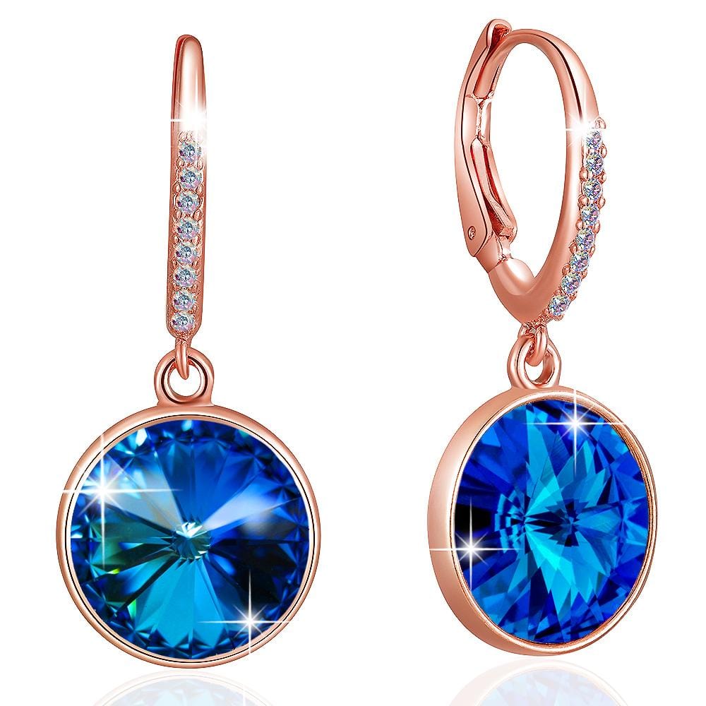 Precious Drop Earrings Coral Blue Embellished with Swarovski crystals