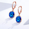 Precious Drop Earrings Coral Blue Embellished with Swarovski crystals