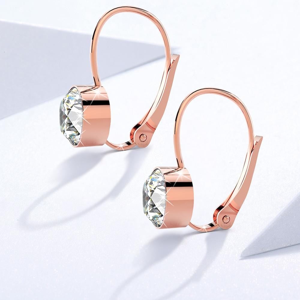 Audrey Lever Back Earrings Embellished with Swarovski¬Æ crystals - Crystal Clear