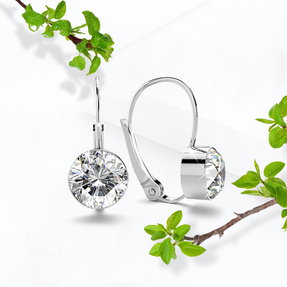 Audrey Lever Back Earrings Embellished With SWAROVSKI® Crystals