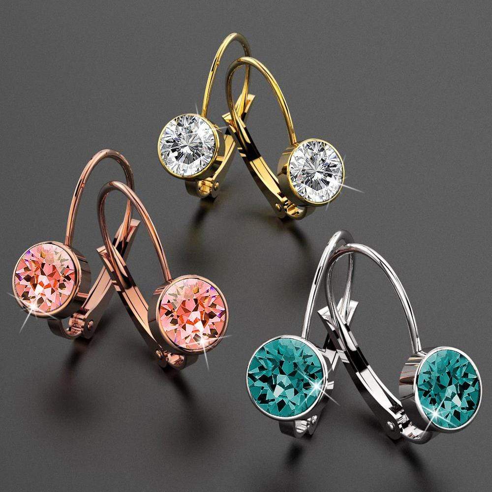 Audrey Lever Back Earrings Embellished with Swarovski¬Æ crystals - Crystal Clear