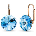 Diana Rose Gold Crystal Blue Drop Earrings