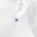 Diana Rose Gold Crystal Blue Drop Earrings