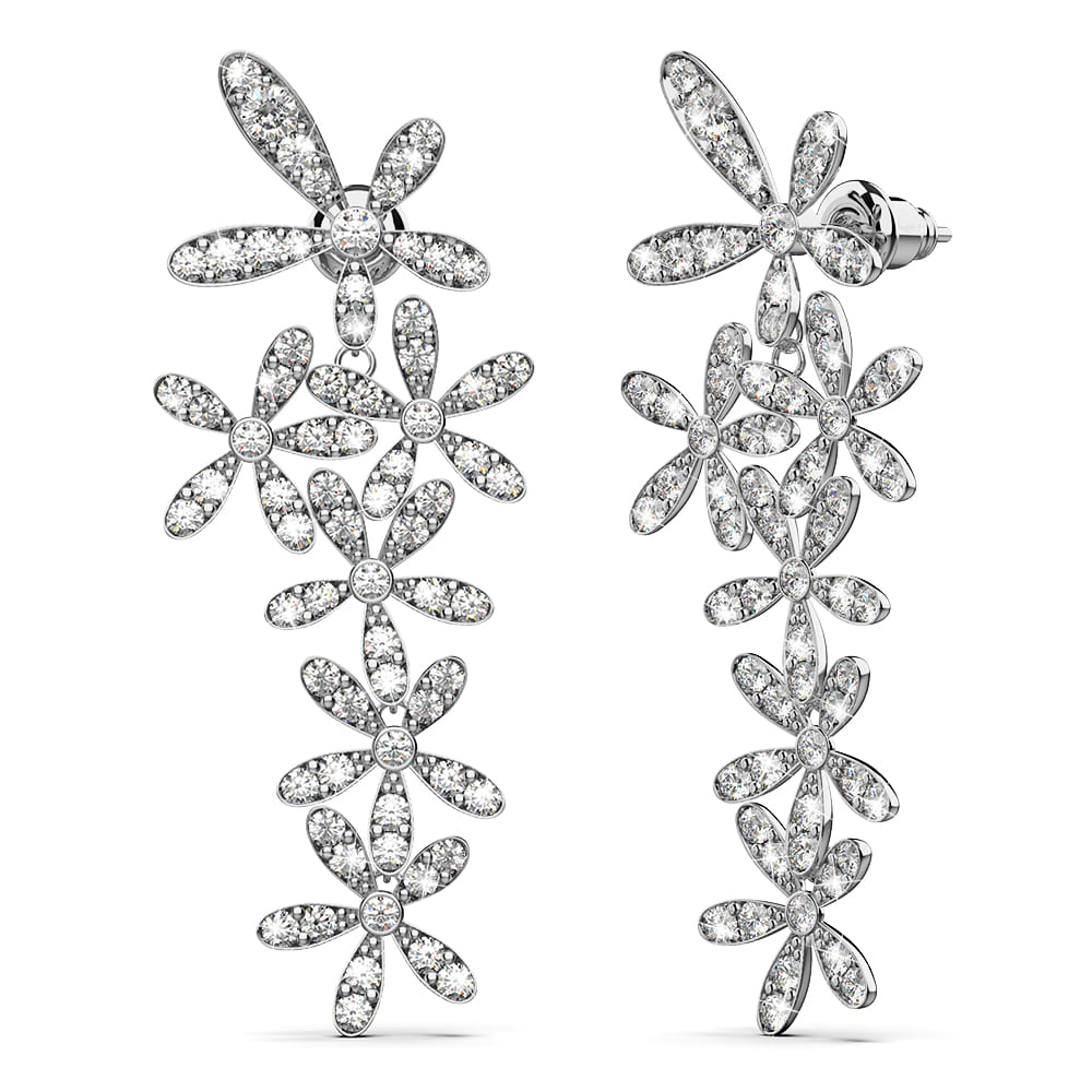 Magnolia Earrings Embellished With SWAROVSKI® Crystals