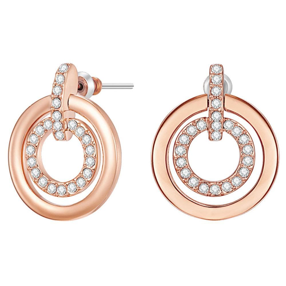 Circle Duo Earrings Embellished with Swarovski¬Æ crystals