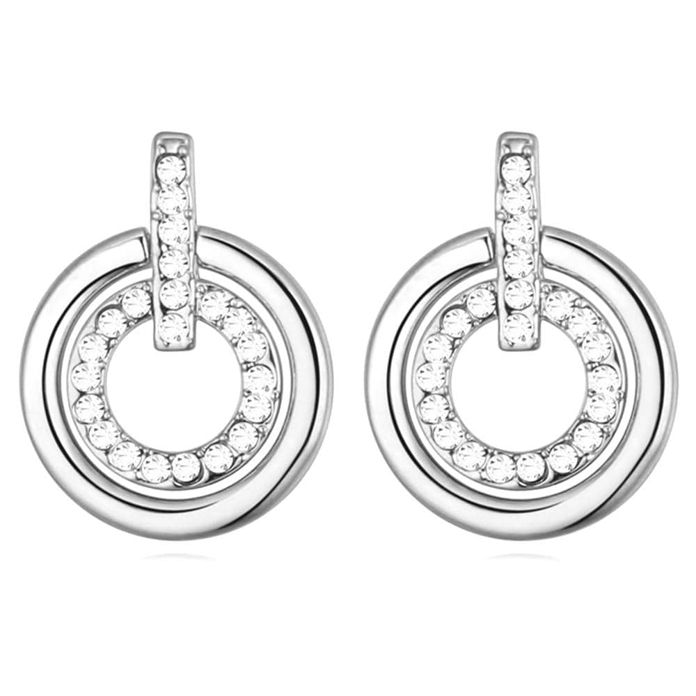 Circle Duo Earrings Embellished with Swarovski¬Æ crystals