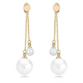 Duo Pearl Dangle Earrings Embellished with Swarovski¬Æ crystals