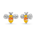 Bumblebee Crystal Earrings White Gold Layered Jewellery