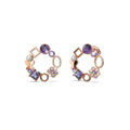 Lavender Geometric Circular Stud Earrings Embellished With Swarovski¬Æ Crystals