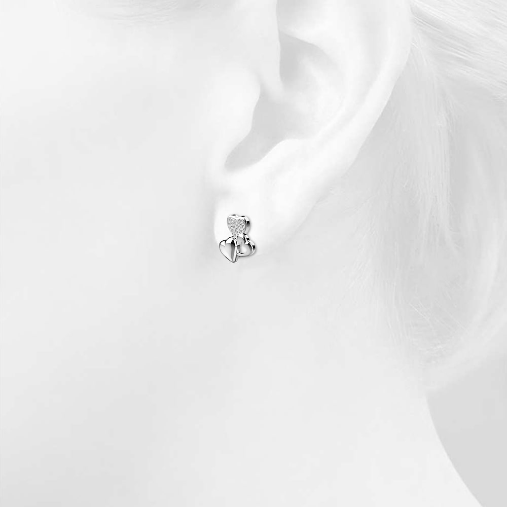 Trio Heart Stud Earrings Embellished with Swarovski¬Æ crystals